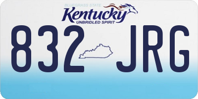 KY license plate 832JRG