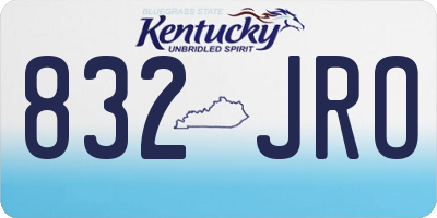 KY license plate 832JRO