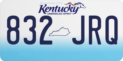 KY license plate 832JRQ