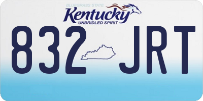 KY license plate 832JRT
