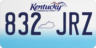 KY license plate 832JRZ