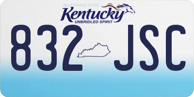 KY license plate 832JSC
