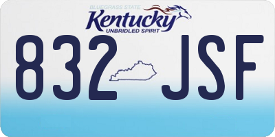 KY license plate 832JSF