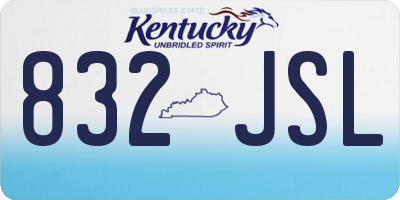 KY license plate 832JSL