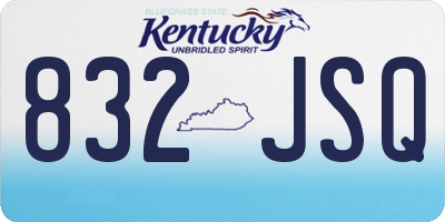 KY license plate 832JSQ