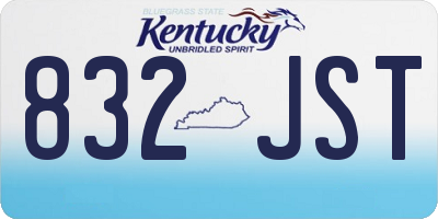 KY license plate 832JST