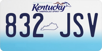 KY license plate 832JSV