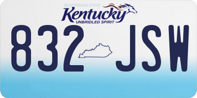 KY license plate 832JSW