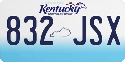 KY license plate 832JSX