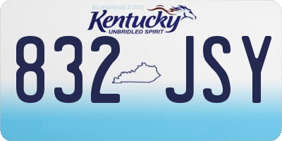 KY license plate 832JSY