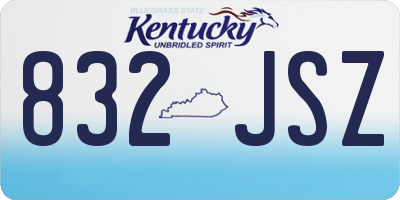 KY license plate 832JSZ