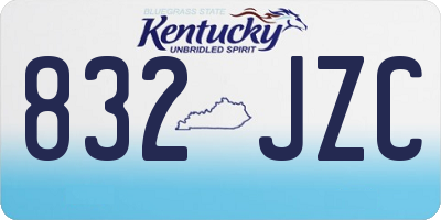 KY license plate 832JZC