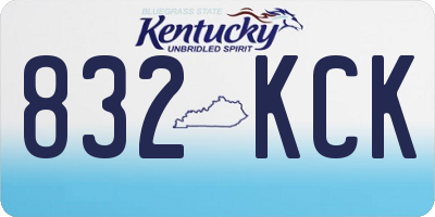 KY license plate 832KCK