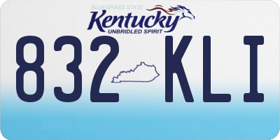 KY license plate 832KLI