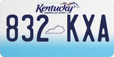 KY license plate 832KXA