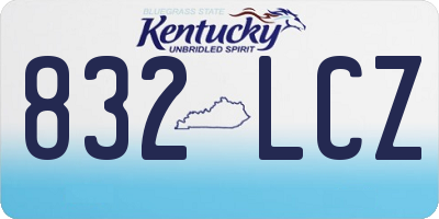 KY license plate 832LCZ