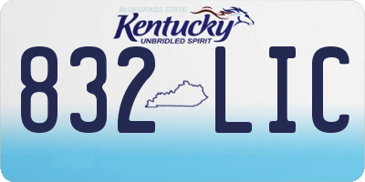 KY license plate 832LIC