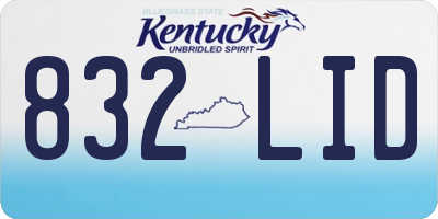 KY license plate 832LID