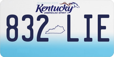 KY license plate 832LIE