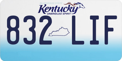 KY license plate 832LIF