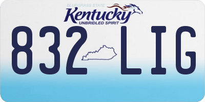 KY license plate 832LIG