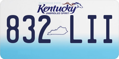 KY license plate 832LII