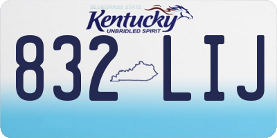 KY license plate 832LIJ