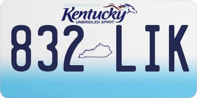 KY license plate 832LIK