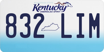 KY license plate 832LIM