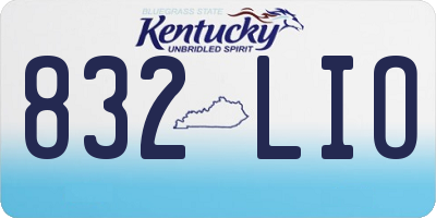 KY license plate 832LIO
