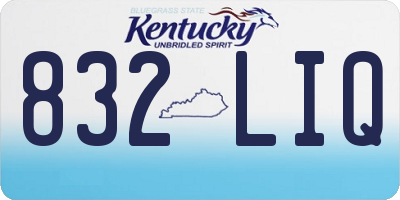 KY license plate 832LIQ