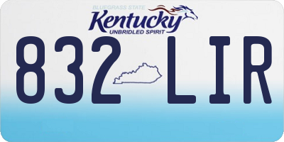 KY license plate 832LIR