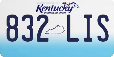 KY license plate 832LIS