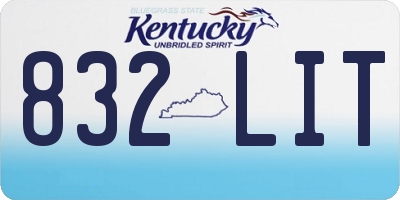 KY license plate 832LIT