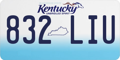 KY license plate 832LIU