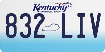 KY license plate 832LIV