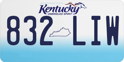 KY license plate 832LIW