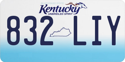 KY license plate 832LIY