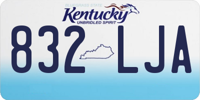 KY license plate 832LJA