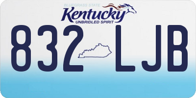 KY license plate 832LJB