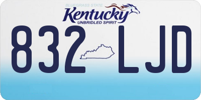 KY license plate 832LJD