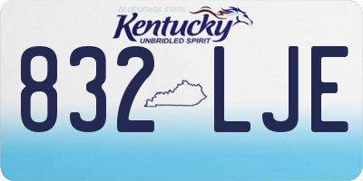 KY license plate 832LJE