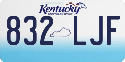 KY license plate 832LJF