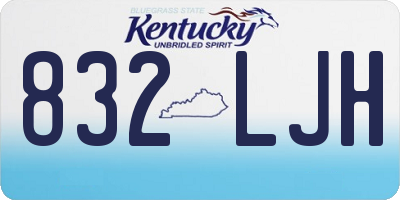 KY license plate 832LJH