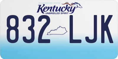 KY license plate 832LJK