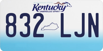 KY license plate 832LJN