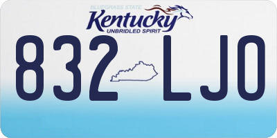 KY license plate 832LJO