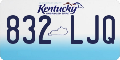 KY license plate 832LJQ