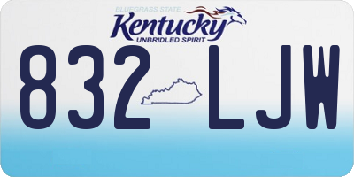 KY license plate 832LJW
