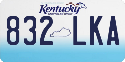 KY license plate 832LKA
